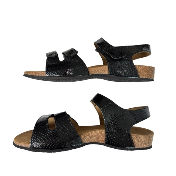 Vionic Valencia Orthaheel Comfort Sandals Size 9 EU 40 Black Croc Embossed - Picture 11 of 15